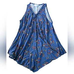 C’est La Vie XL Blue Paisley Sleeveless Boho Tunic Top